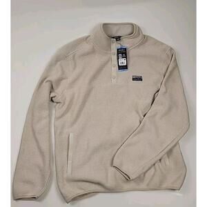 NWT Eddie Bauer Sweater Mens Large Brown Pullover Henley Sweatshirt